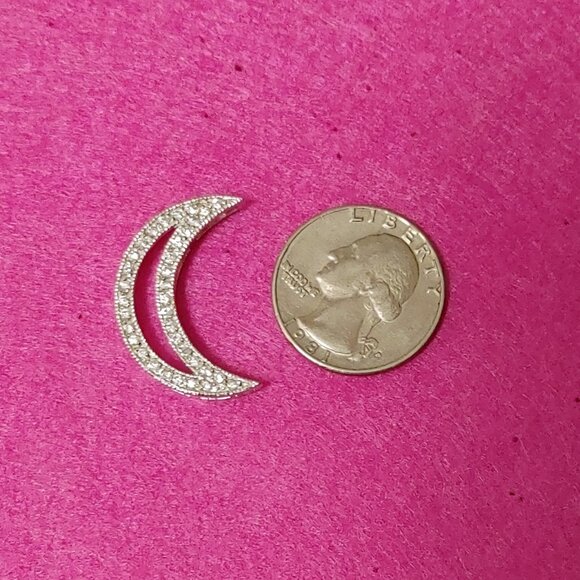 925 Sterling Silver crescent moon pendant - Picture 1 of 4